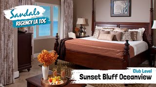 Sunset Bluff Oceanview Club Level WO  Sandals La Toc St Lucia  Full Room Tour amp Review 4K [upl. by Adanama]