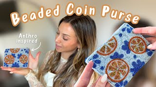 Making a Beaded Coin Bag  Bead Embroidery [upl. by Eelak]