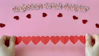 Kağıttan Kalp  Kağıttan Kalp Yapımı  Kağıttan Sıralı Kalpler  Heart Ribbon [upl. by Hynes]