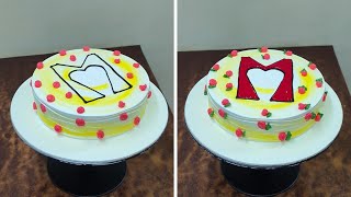 M letter Cake Decorating  Letter Drawing Cake Design  Letter Cake Decorating  M Cake Design [upl. by Arnaldo]