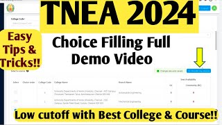 TNEA 2024Choice Filling Demo VideoEasy way to get good college with low CutoffVincent Maths [upl. by March519]