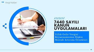 Yıllık Gelir Vergisi Beyannamesine İlişkin Matrah Artırımı Örnekleri 7440 Sayılı Kanun [upl. by Ellon]