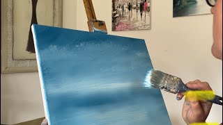 ASMR painting brush strokes palette knife Bob Ross style no talking [upl. by Repotsirhc837]