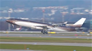 A frosty December evening at Zurich Airport  takeoffs seen from Heligrill [upl. by Riegel919]