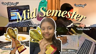 Mid sem INTERNALS WEEK📚College week in life study vlog india Delhi University life Uni life [upl. by Norabal]