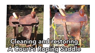 How to Clean and Restore a vintage Western Roping Saddle  D Pickett Roper by Courts Saddlery [upl. by Llerdnad]