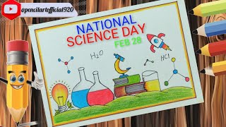 National Science Day Poster Drawing easy 28 FebScience Day special Drawing Easy [upl. by Lanuk]