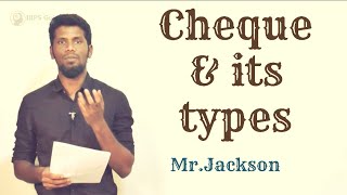 Cheque amp its types  Banking awareness  Tamil  MrJackson [upl. by Carter58]