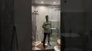 10 mmglasspainting bathroom shower cubicle shortsshortvideo subscribe [upl. by Aiotal776]