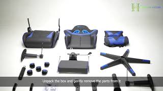 Heerrav Retail Sharp Gaming Chair Assembly Video [upl. by Rehpinnej]