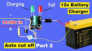 Auto cut off 12v Battery charger circuit using Relay Simple 12 volt Battery Charger [upl. by Ellimaj218]