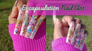 Encapsulated Nail Art nails nailartoftheday easynailartdesignsforbeginners naildesign [upl. by Yentroc272]