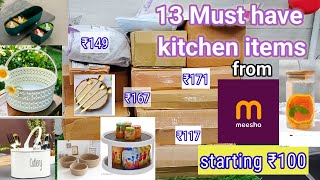 13 Meesho kitchen items you Must Have starting ₹100💯paisavasool Meesho Kitchen productsMeesho haul [upl. by Isoj]