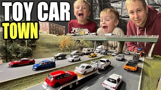 DAD Builds TOY CAR TOWN We made it BIGGER 164 scale Diorama [upl. by Nnaj]