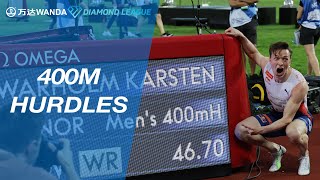 Karsten Warholm breaks world record with 4670 in Oslo 400m hurdles  Wanda Diamond League 2021 [upl. by Bellis597]