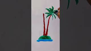 How To Draw Palm Tree Drawing howtodraw kidsdrawing theartandcraftroom [upl. by Udella]