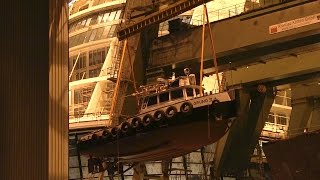 Flying tugboat at Meyer Werft  Fliegender Schlepper [upl. by Atinor850]