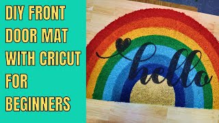 How to make a front door mat with Cricut for beginners DIY Welcome mat [upl. by Sivle]