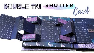 Double Tri Shutter CARD  Tutorial  Tri Shutter Card for Scrapbook [upl. by Adnoval556]