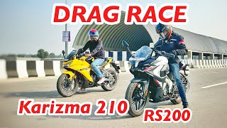 Hero Karizma XMR 210 VS Pulsar RS 200 DRAG RACE 🔥 Aayush ssm [upl. by Alana329]