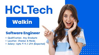 HCLTech Mega Walk in Drive 2024 for Software EngineerSoftware Developer Role in Noida and Chennai [upl. by Cramer915]