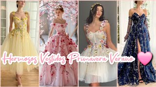 Vestidos de Moda Primavera Verano 2025 para ser la más linda 💕 y fashion [upl. by Eniretac]