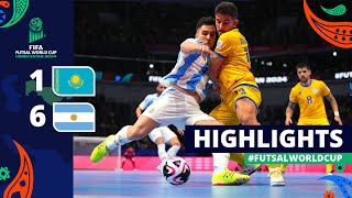 Kazakhstan v Argentina  FIFA Futsal World Cup 2024  Quarterfinals  Highlights [upl. by Dunson666]