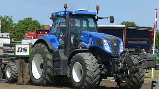 New Holland T8420 Pulling The Heavy Sledge at Thisted Pulling Arena  Tractor Pulling DK [upl. by Odnumyer]