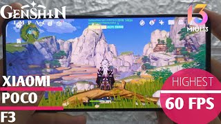 Xiaomi Poco F3 Snapdragon 870 5G Test Game Genshin Impact  Highest 60 Fps With Fps Meter MIUI 13 [upl. by Parrnell835]