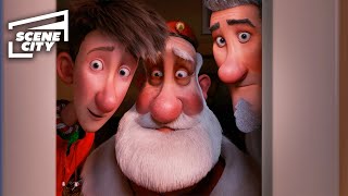 Arthur Christmas All of the Santas Together HD Clip [upl. by Jovitah]