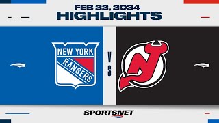 NHL Highlights  Rangers vs Devils  February 22 2024 [upl. by Enegue]