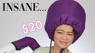 BONNET HOOD HAIR DRYER ON CURLY HAIR  HONEST OPINION [upl. by Isak923]