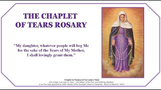 THE CHAPLET OF TEARS ROSARY only  of Sr Amalia of the Scourged Jesus [upl. by Eiderf92]