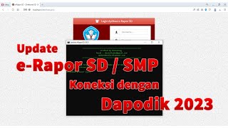 eRapor SDSMP  Koneksi Dengan Dapodik 2023 [upl. by Komsa]