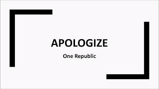 Apologize One Republic LYRICS VIDEO [upl. by Ettennej]