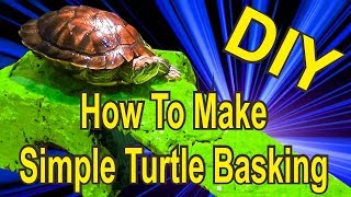 DIY How To Make Simple Turtle Basking With UVA UVB Lamp [upl. by Reivaxe]