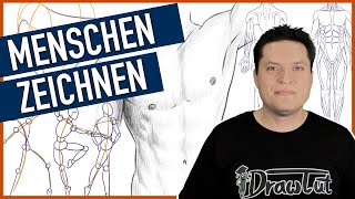 MENSCHEN ZEICHNEN 👉 Einfach Schritt für Schritt Menschen zeichnen lernen [upl. by Anelad202]