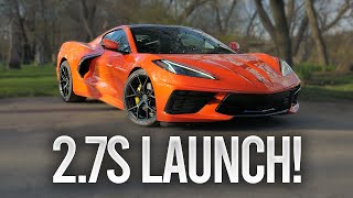 FASTEST NON Z51 Corvette C8 27s 060mph Launch Control [upl. by Ivy]