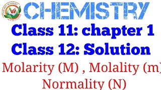 MolarityM MolalitymNormalityN molalitymolalitynormalitycbseclass11class12chemistry [upl. by Akinnej]