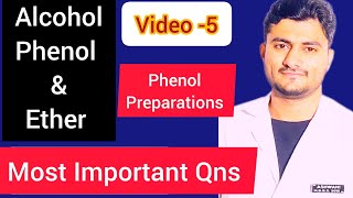 METHODS OF PREPARATION OF Phenol most important method of preparations for Phenol special for boards [upl. by Odnesor]