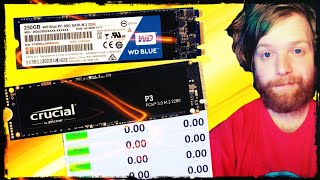 Crystal Disk Mark  Crucial P3 nvme vs WD Blue m2 sata [upl. by Adirehs]