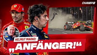 HEFTIGER 💥CRASH💥 Sainz amp Perez beschuldigen sich GEGENSEITIG Was ⚖️ URTEILEN ⚖️ die Rennkommissare [upl. by Pelligrini]