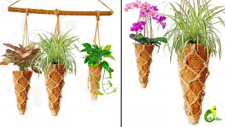 How To Make Trendy Hanging Cone Planters For Your Plants Cone Planter IdeaPlanterORGANIC GARDEN [upl. by Acissaj212]