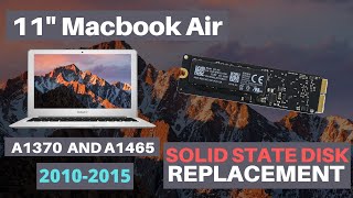 11quot Macbook Air A1370 and A1465 Solid State Disk SSD Installation year 2010 2011 2012 2013 2014 2015 [upl. by Amairam]