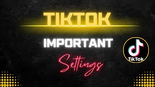 TikTok Important settings  Content preferences  For you  Account information [upl. by Aihtnamas]