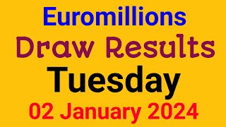 Euromillions Draw Live 02 January 2024  euromillions Live Tonight Results [upl. by Perlie]