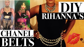 DIY RIHANNA CHANEL INSPIRED CHAIN BELTS PART 1 [upl. by Anad]