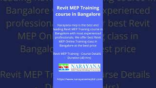 Revit MEP Training course in Bangalore  Revit MEP Online Training Courses Hyderabad  Chennai [upl. by Aleusnoc]