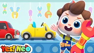 Lets Repair Toy Cars  Cars Challenge Song  Cars Rescue  Nursery Rhymes amp Kids Songs  Yes Neo [upl. by Sidnarb]