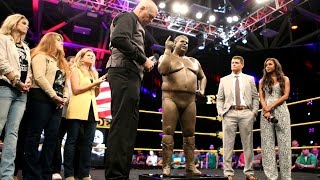 The Rhodes Family unveils the new statue of quotThe American Dreamquot Dusty Rhodes [upl. by Anallise]